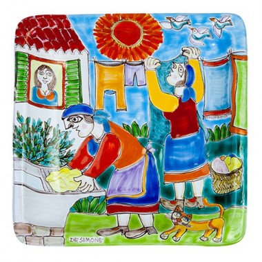 Piatto Quadrato 24x24 DS 17 Lavandaie Piatto Quadrato 24x24 DS 17 Lavandaie